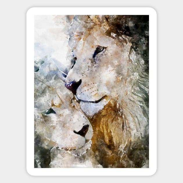 Lion Love Art Sticker by Baron